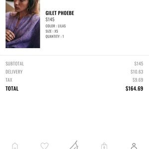 Sézane Gilet Phoebe Lilas XS